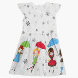 Girl's Cotton Frock - White, Girls Frocks, Chase Value, Chase Value