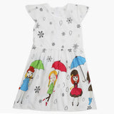 Girl's Cotton Frock - White, Girls Frocks, Chase Value, Chase Value