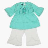 Girls Half Sleeves Suit - Sea Green, Girls Suits, Chase Value, Chase Value