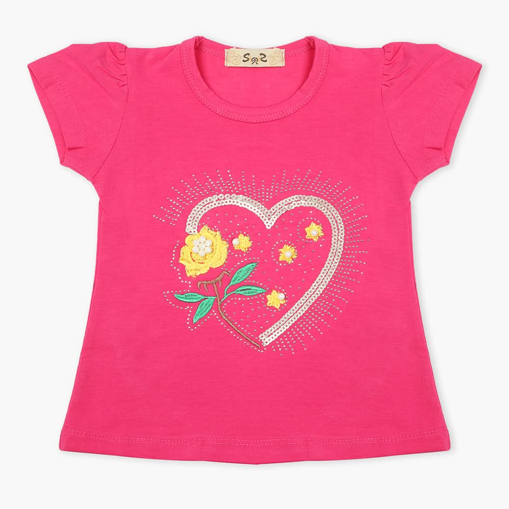 Girls T-Shirt - Dark Pink, Girls T-Shirts, Chase Value, Chase Value