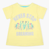 Girls Half Sleeves T-Shirt - Lemon, Girls T-Shirts, Chase Value, Chase Value