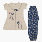 Girls Half Sleeves Suit - Beige, Girls T-Shirts, Chase Value, Chase Value
