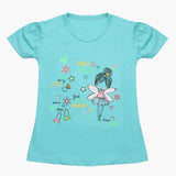 Girls Half Sleeves T-Shirt - Light Blue, Girls T-Shirts, Chase Value, Chase Value