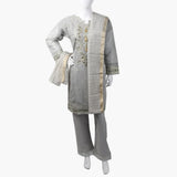 Women's Fancy 3Pcs Suit - Grey, Women Shalwar Suits, Chase Value, Chase Value