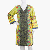 Women's Digital Printed Kurti - Yellow, Women Ready Kurtis, Chase Value, Chase Value