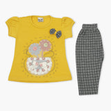 Girls Half Sleeves Suit - Mustard, Girls T-Shirts, Chase Value, Chase Value