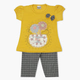 Girls Half Sleeves Suit - Mustard, Girls T-Shirts, Chase Value, Chase Value