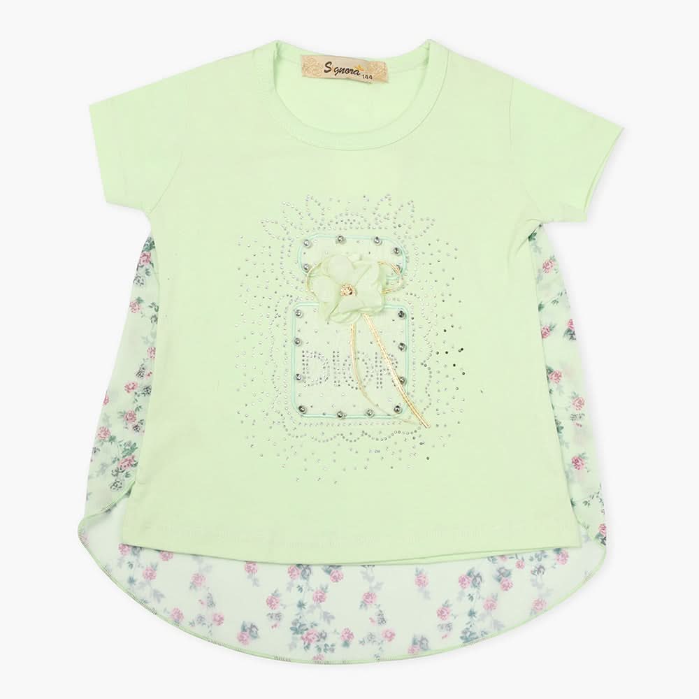 Girls T-Shirt - Light Green, Girls T-Shirts, Chase Value, Chase Value