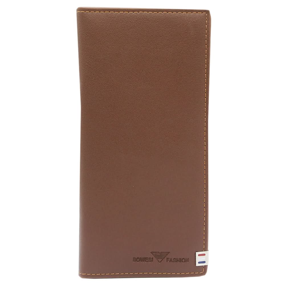 Men's Cheque Book Wallet - Dark Brown, Men, Wallets, Chase Value, Chase Value