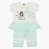 Girls Half Sleeves Suit - Cyan, Girls T-Shirts, Chase Value, Chase Value