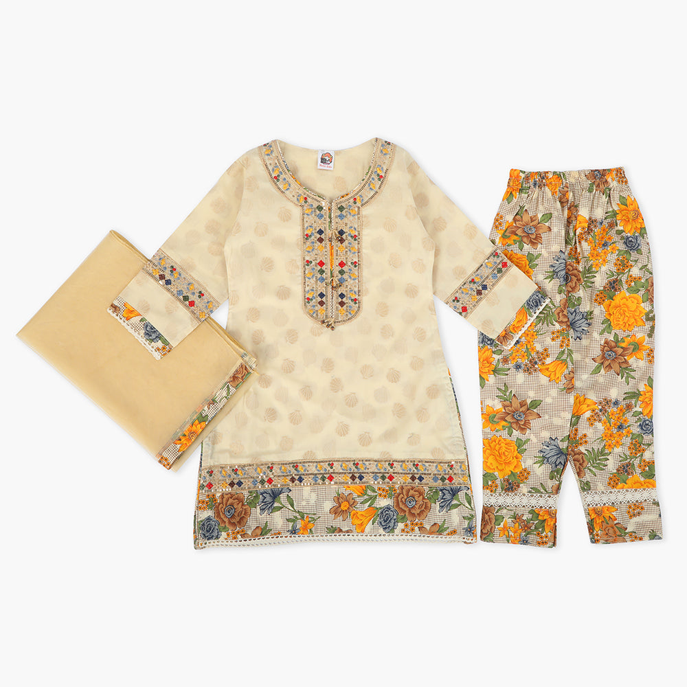 Girls Half Sleeves Suit - Fawn, Girls Suits, Chase Value, Chase Value