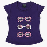 Girls Half Sleeves T-Shirt - Dark Purple, Girls T-Shirts, Chase Value, Chase Value