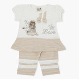 Girls Half Sleeves Suit - Beige, Girls T-Shirts, Chase Value, Chase Value