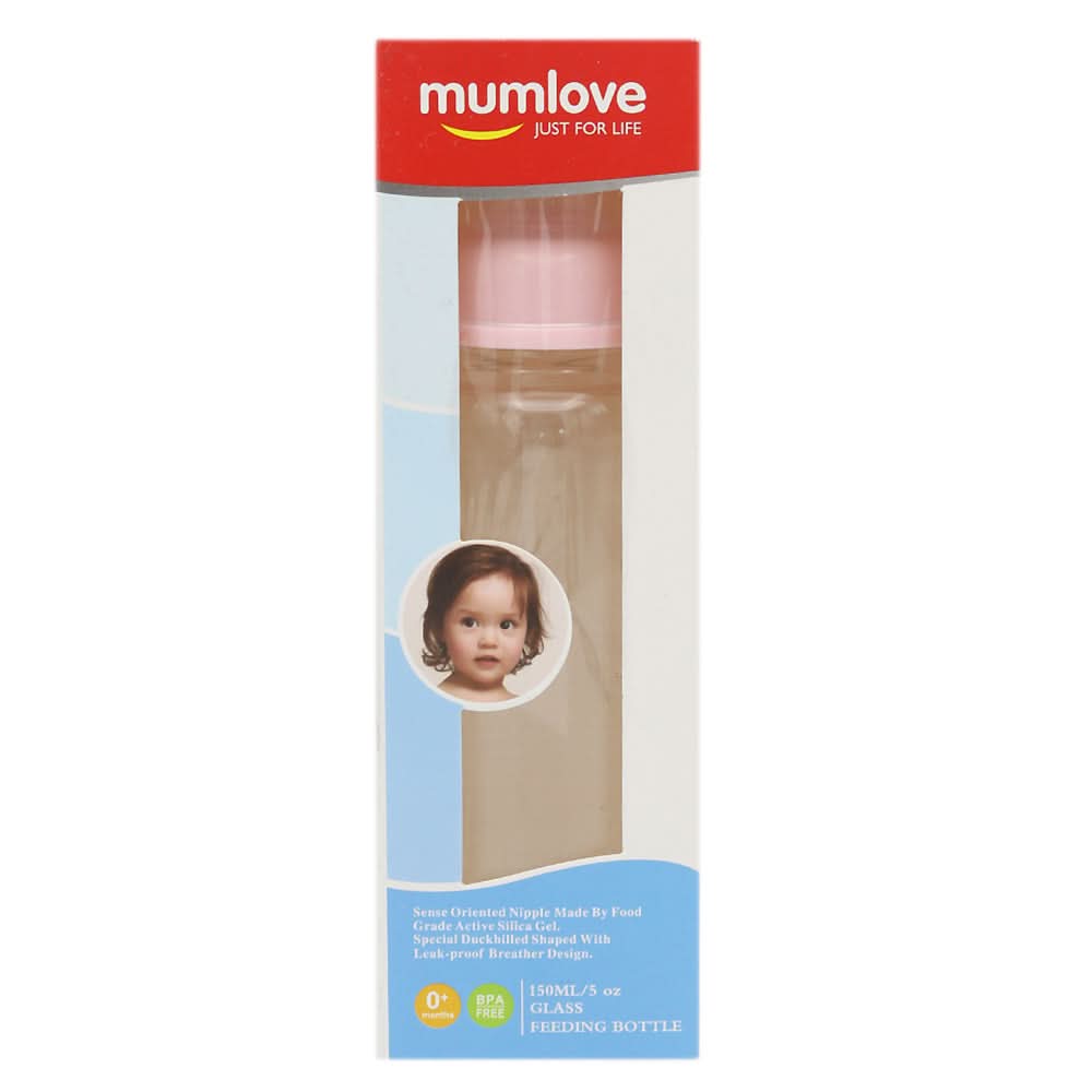 Mum Love Glass Bottle 150ml B1375 - Pink, Kids, Feeding Supplies, Chase Value, Chase Value