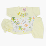 Newborn Girls Half Sleeves Suit - Lemon, Newborn Girls Sets & Suits, Chase Value, Chase Value