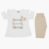 Girls Half Sleeves Suit - Beige, Girls T-Shirts, Chase Value, Chase Value