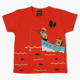 Boys Half Sleeves T-Shirt - Orange, Boys T-Shirts, Chase Value, Chase Value