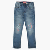 Girls Denim Pant - Dark Blue, Girls Pants & Capri, Chase Value, Chase Value