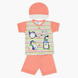 Newborn Boys Half Sleeves Suit - Peach, Newborn Boys Sets & Suits, Chase Value, Chase Value