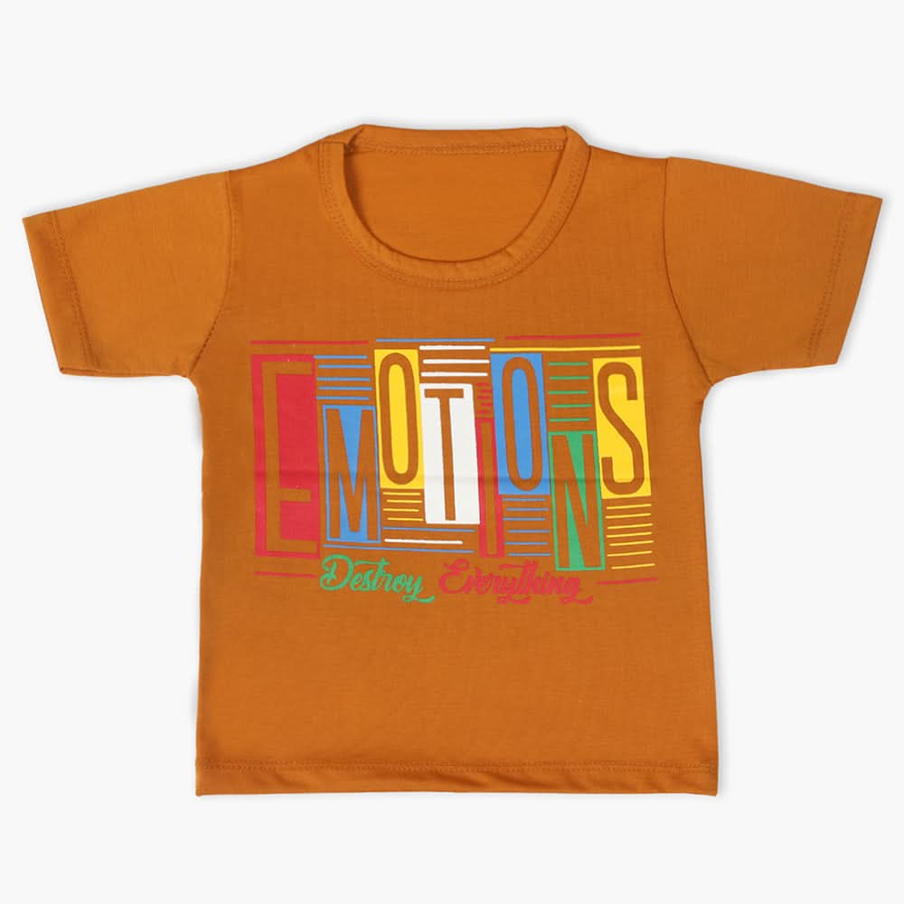 Boys Half Sleeves T-Shirt - Mustard, Boys T-Shirts, Chase Value, Chase Value