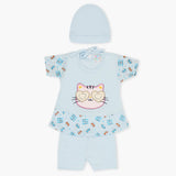 Newborn Girls Half Sleeves Suit - Blue, Newborn Girls Sets & Suits, Chase Value, Chase Value
