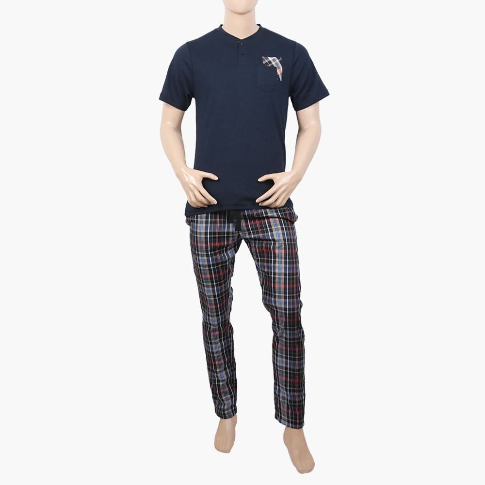 Men's Night Suit - Navy Blue, Men's Nightwear, Chase Value, Chase Value