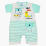 Newborn Boys Half Sleeves Romper - Cyan, Newborn Boys Rompers, Chase Value, Chase Value
