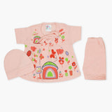 Newborn Girls Half Sleeves Suit - Peach, Newborn Girls Sets & Suits, Chase Value, Chase Value