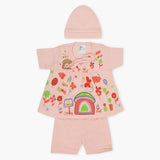 Newborn Girls Half Sleeves Suit - Peach, Newborn Girls Sets & Suits, Chase Value, Chase Value