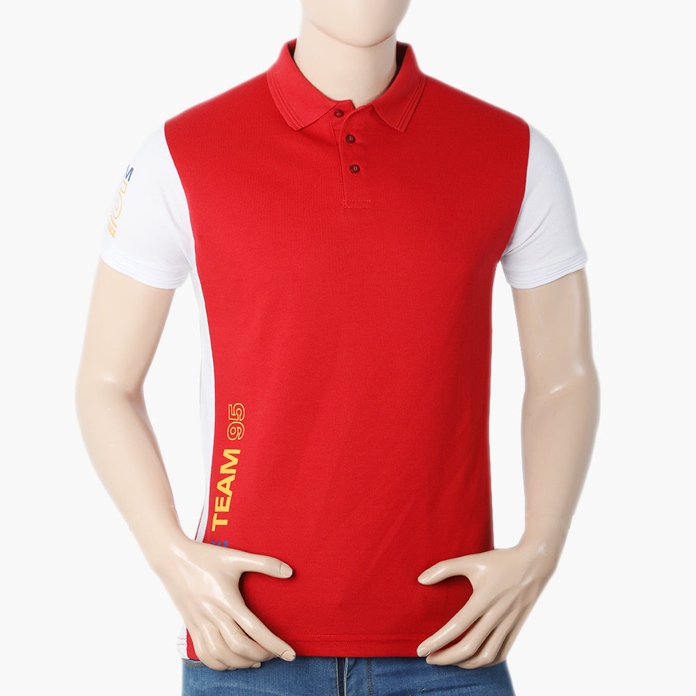 Men's Half Sleeves Polo T-Shirt - Red, Men's T-Shirts & Polos, Chase Value, Chase Value