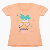Girls Half Sleeves T-Shirt - Peach, Girls T-Shirts, Chase Value, Chase Value