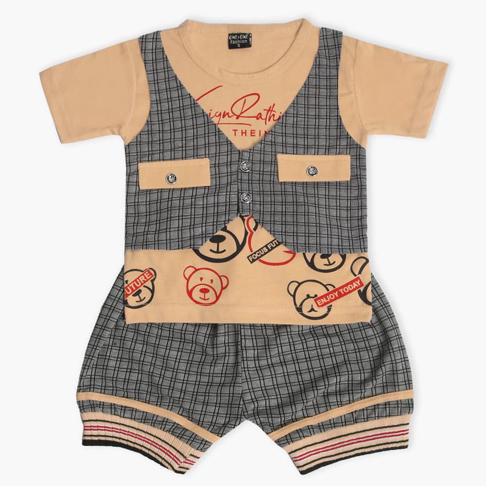 Boys Short Suit - Peach, Boys Sets & Suits, Chase Value, Chase Value