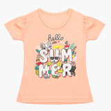 Girls Half Sleeves T-Shirt - Peach, Girls T-Shirts, Chase Value, Chase Value