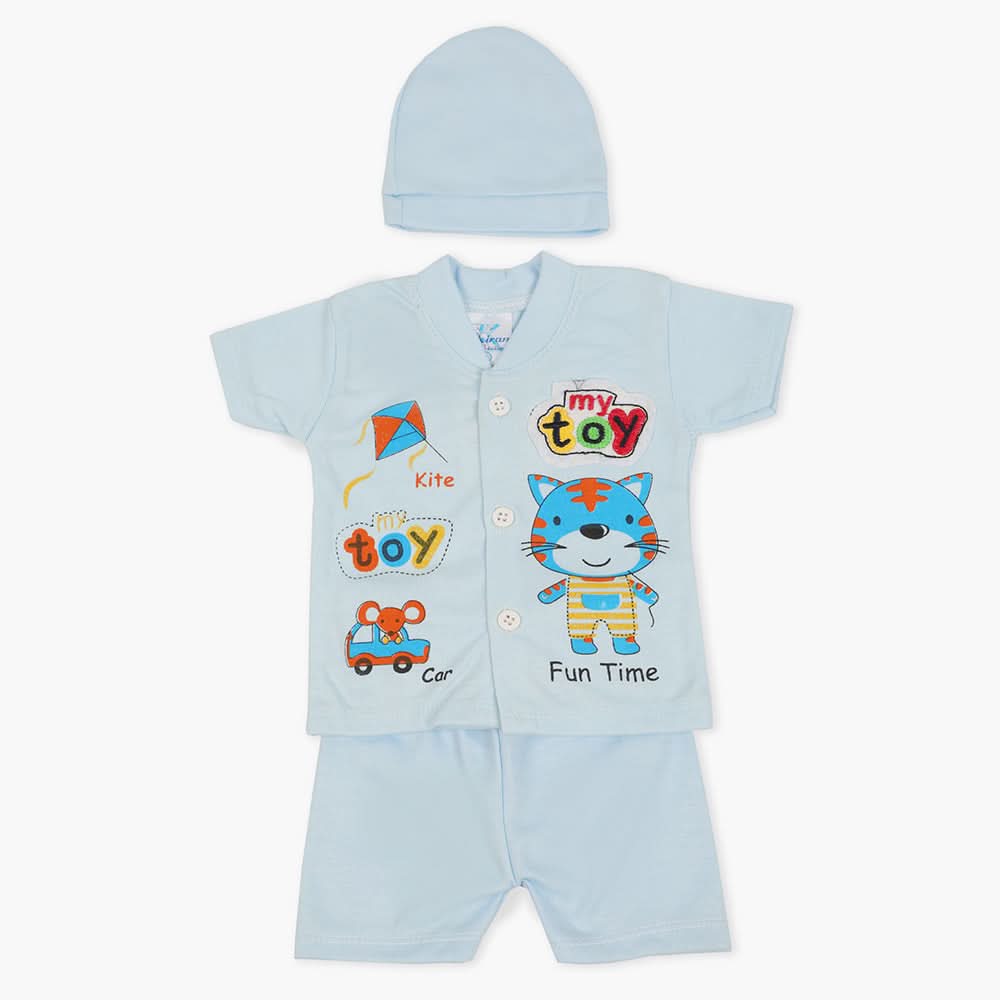 Newborn Boys Half Sleeves Suit - Blue, Newborn Boys Sets & Suits, Chase Value, Chase Value