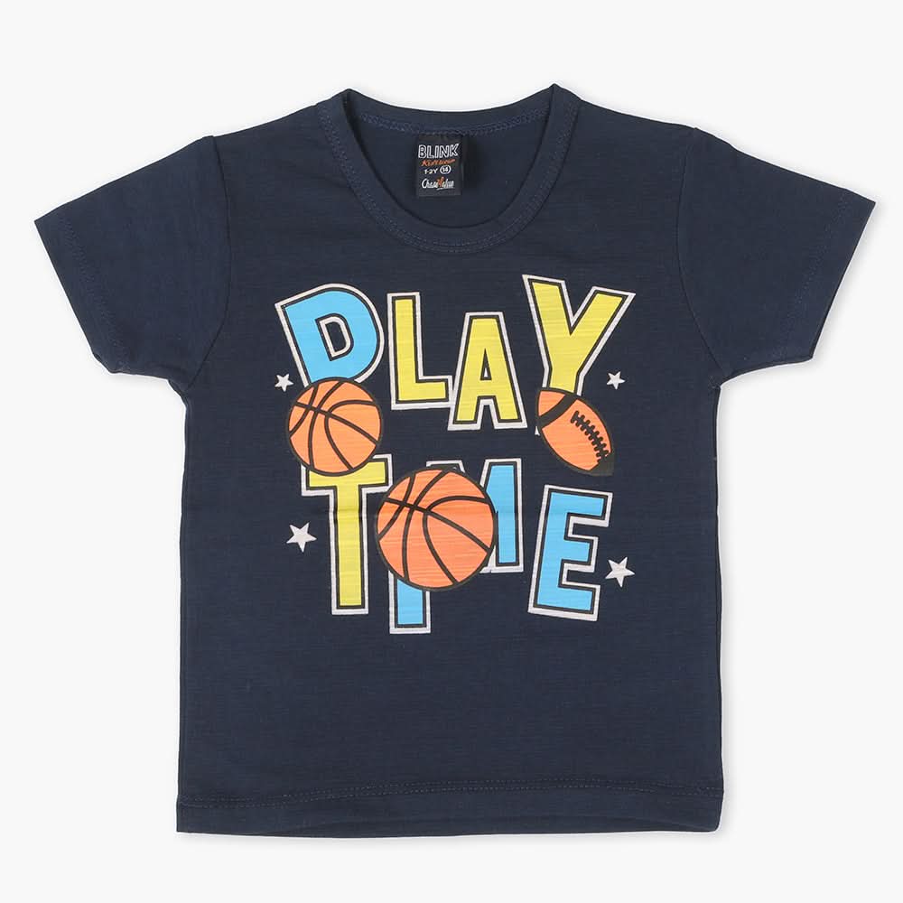 Boys Half Sleeves T-Shirt - Navy Blue, Boys T-Shirts, Chase Value, Chase Value