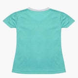 Girls Half Sleeves T-Shirt - Cyan, Girls T-Shirts, Chase Value, Chase Value