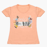 Girls Half Sleeves T-Shirt - Peach, Girls T-Shirts, Chase Value, Chase Value
