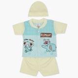 Newborn Boys Half Sleeves Suit - Cyan, Newborn Boys Sets & Suits, Chase Value, Chase Value