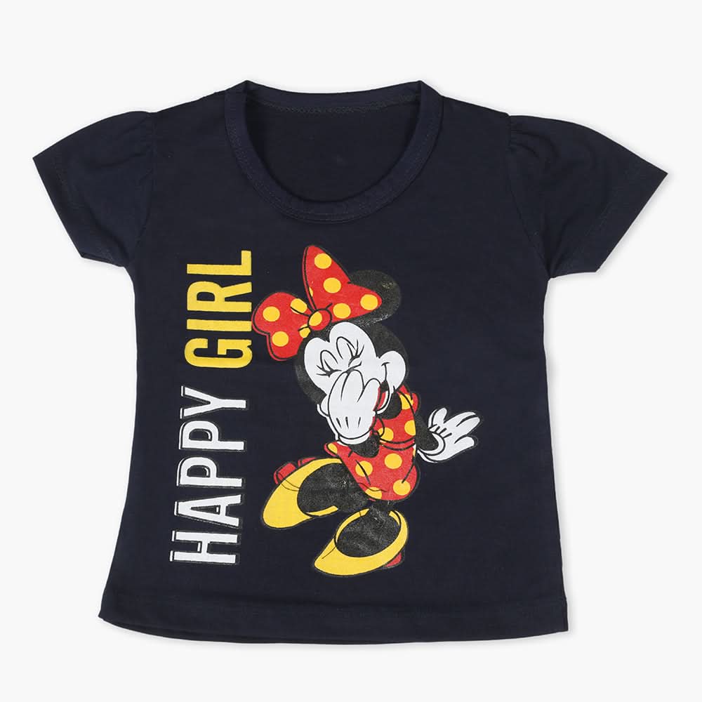 Girls Half Sleeves T-Shirt - Navy Blue, Girls T-Shirts, Chase Value, Chase Value