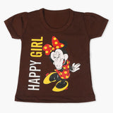 Girls Half Sleeves T-Shirt - Dark Brown, Girls T-Shirts, Chase Value, Chase Value