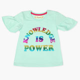 Girls Half Sleeves T-Shirt - Cyan, Girls T-Shirts, Chase Value, Chase Value