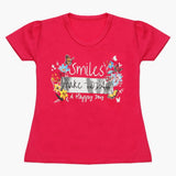 Girls Half Sleeves T-Shirt - Dark Pink, Girls T-Shirts, Chase Value, Chase Value