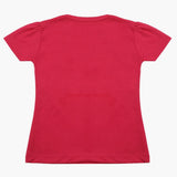 Girls Half Sleeves T-Shirt - Dark Pink, Girls T-Shirts, Chase Value, Chase Value