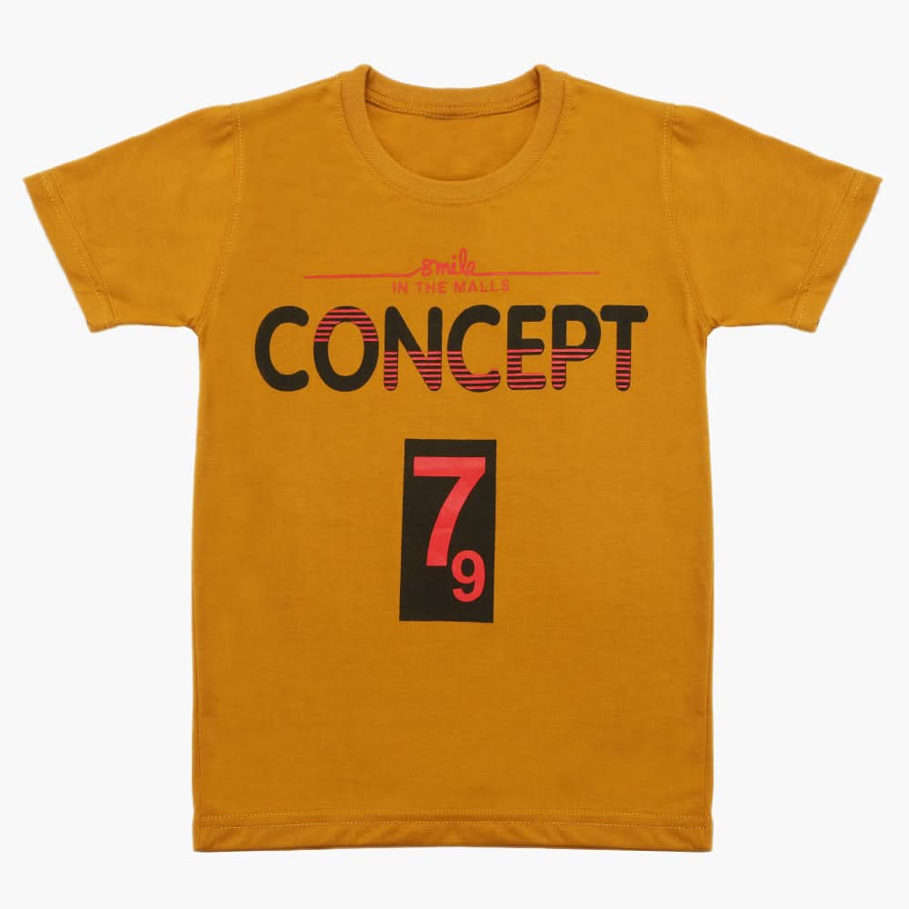 Boys Half Sleeves T-Shirt - Mustard, Boys T-Shirts, Chase Value, Chase Value