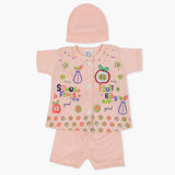 Newborn Girls Half Sleeves Suit - Peach, Newborn Girls Sets & Suits, Chase Value, Chase Value
