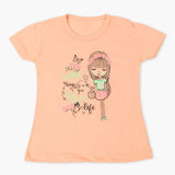 Girls Half Sleeves T-Shirt - Peach, Girls T-Shirts, Chase Value, Chase Value