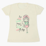 Girls Half Sleeves T-Shirt - Lemon, Girls T-Shirts, Chase Value, Chase Value