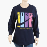 Women's Full Sleeves T-Shirt - Navy Blue, Women T-Shirts & Tops, Chase Value, Chase Value