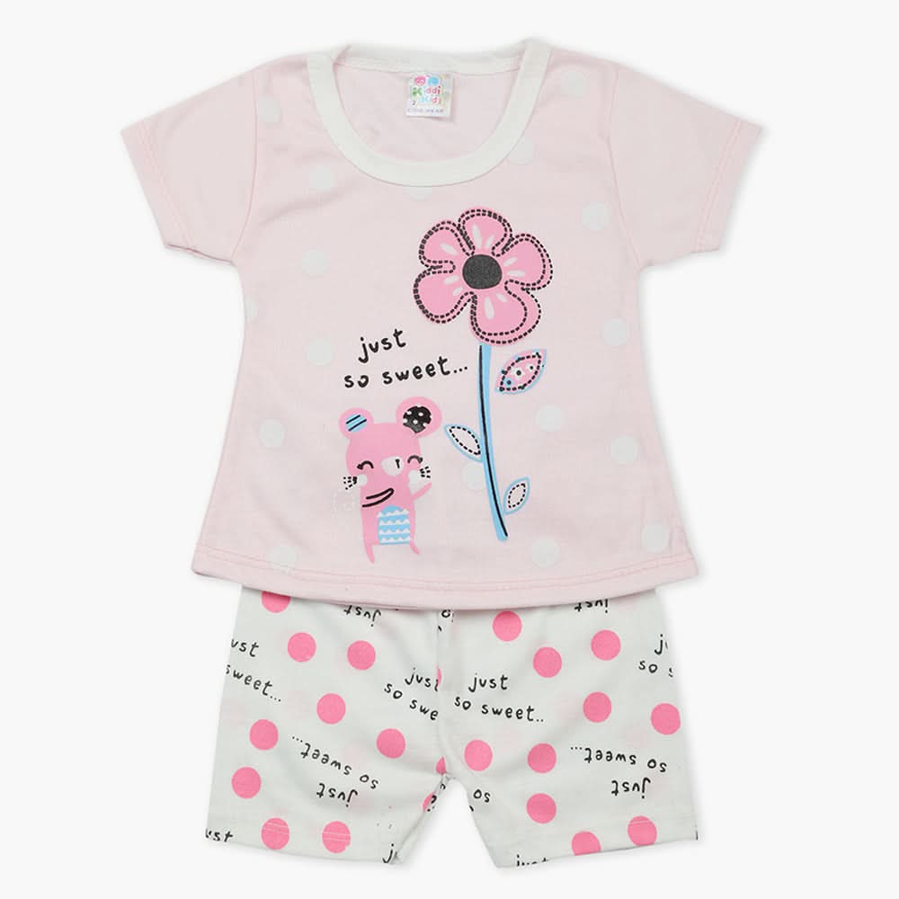 Newborn Girls Half Sleeves Suit - Light Pink, Newborn Girls Sets & Suits, Chase Value, Chase Value