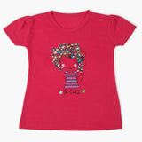 Girls Half Sleeves T-Shirt - Dark Pink, Girls T-Shirts, Chase Value, Chase Value